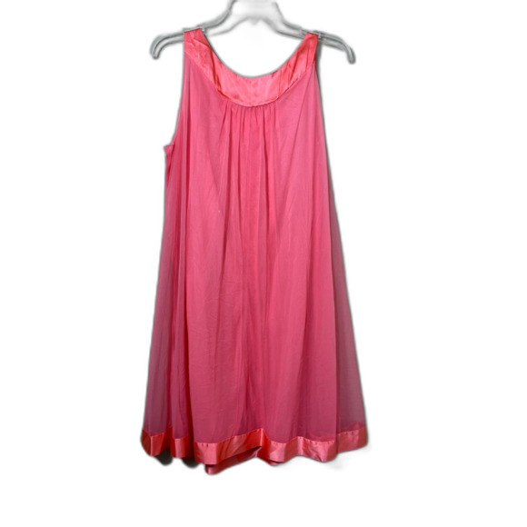Vtg 1950s Gossard Artemis Bright Pink Peignoir Nightgown & Robe Set Size M READ - Picture 4 of 15